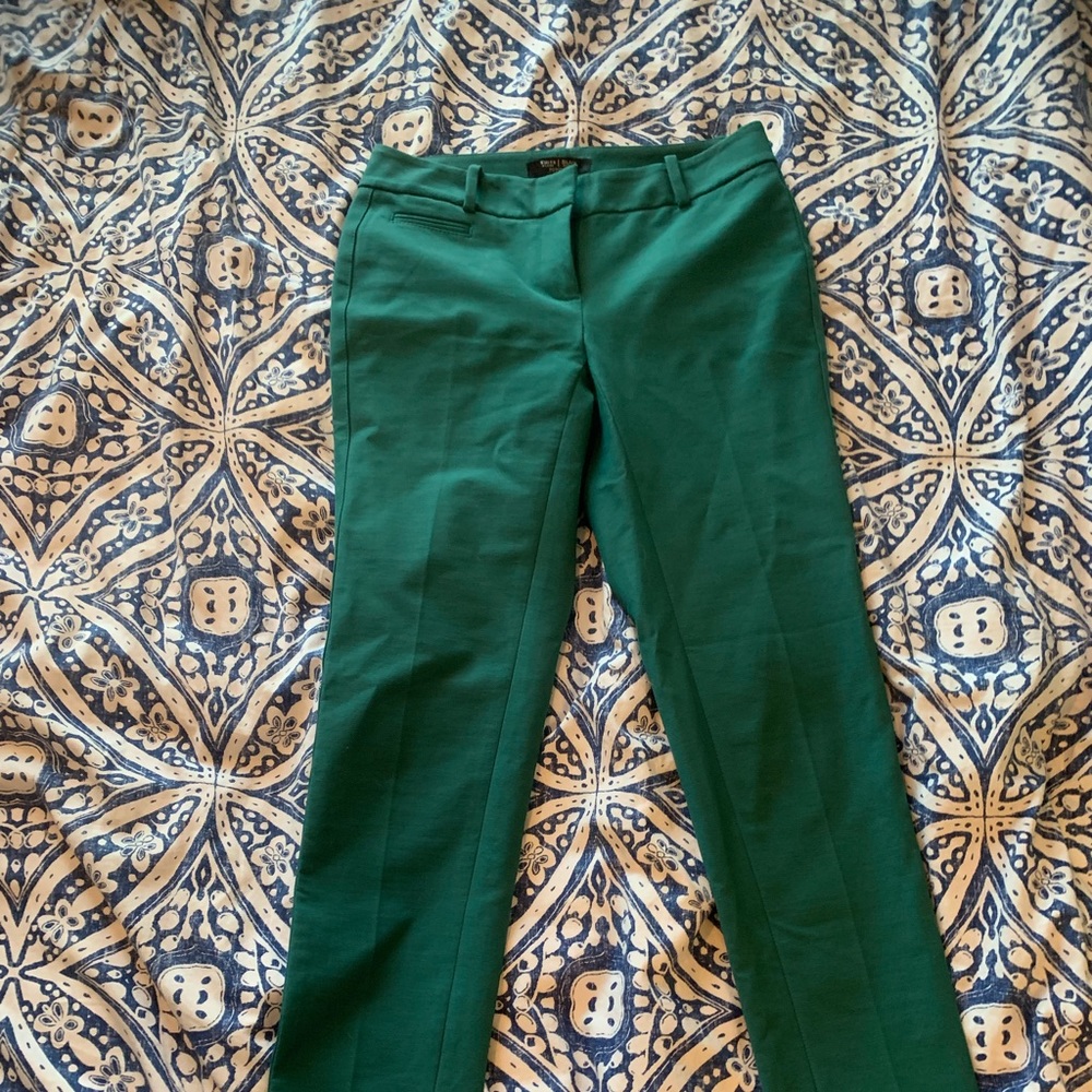 WHBM Green Petites Slim Ankle Work Pants